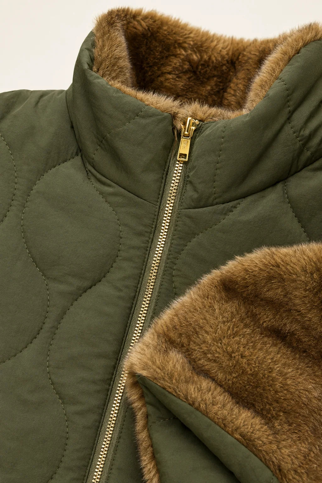 Reversible Super Soft Gilet - Khaki