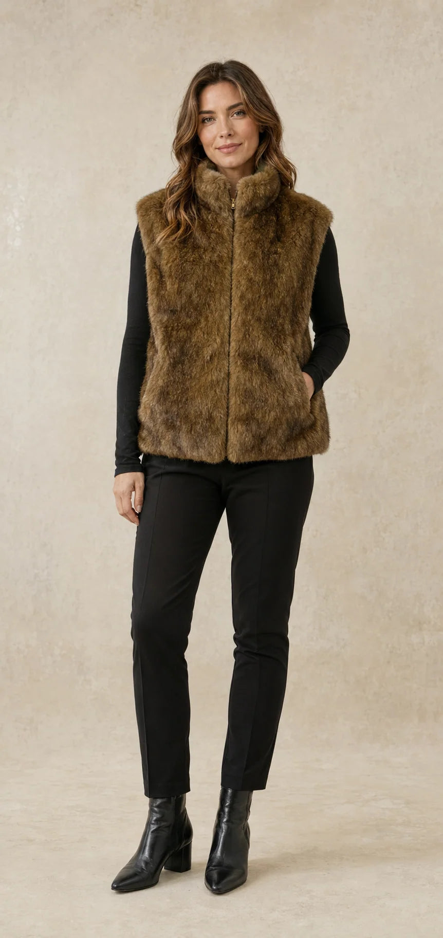 Reversible Super Soft Gilet - Khaki