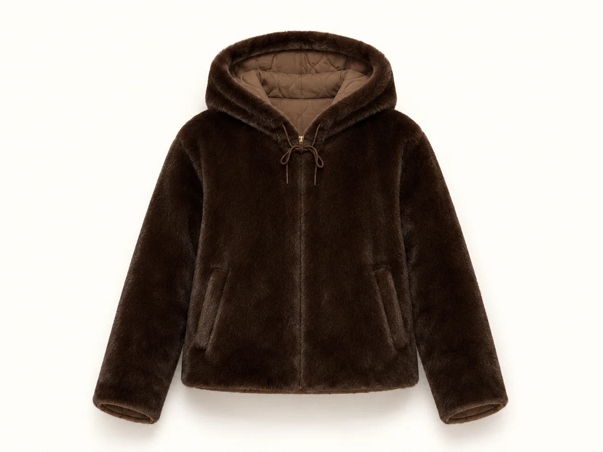 Reversible Quilted Jacket - Chocolate