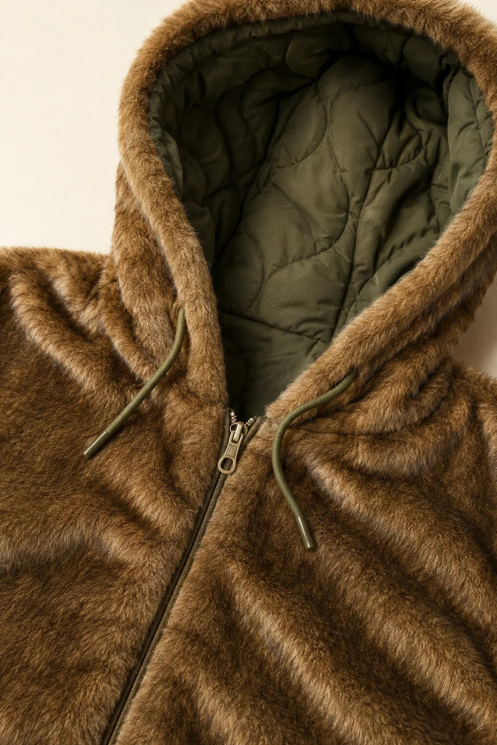 Reversible Quilted Jacket - Khaki