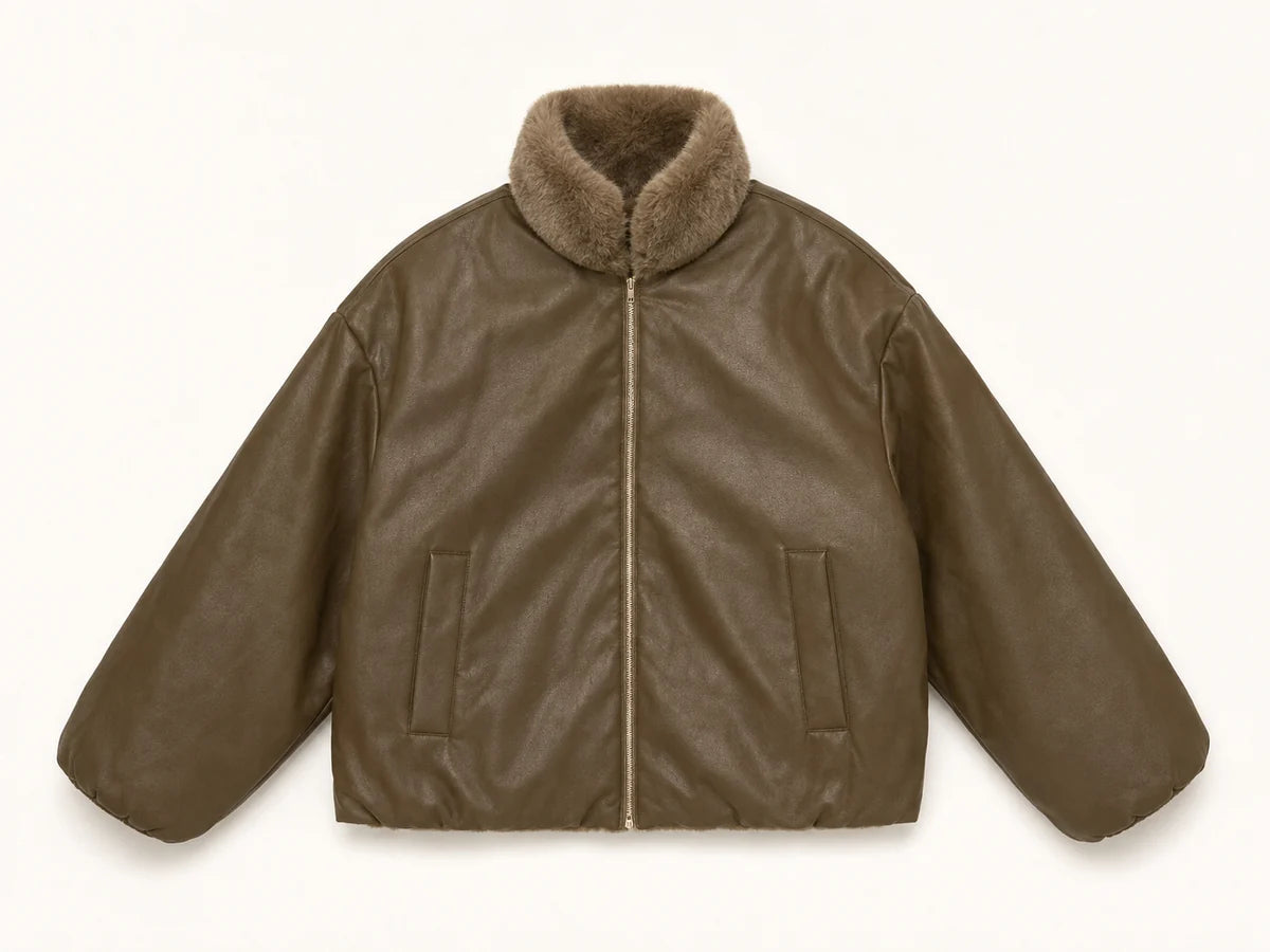 Reversible 2 in 1 Super Soft Coat - Khaki