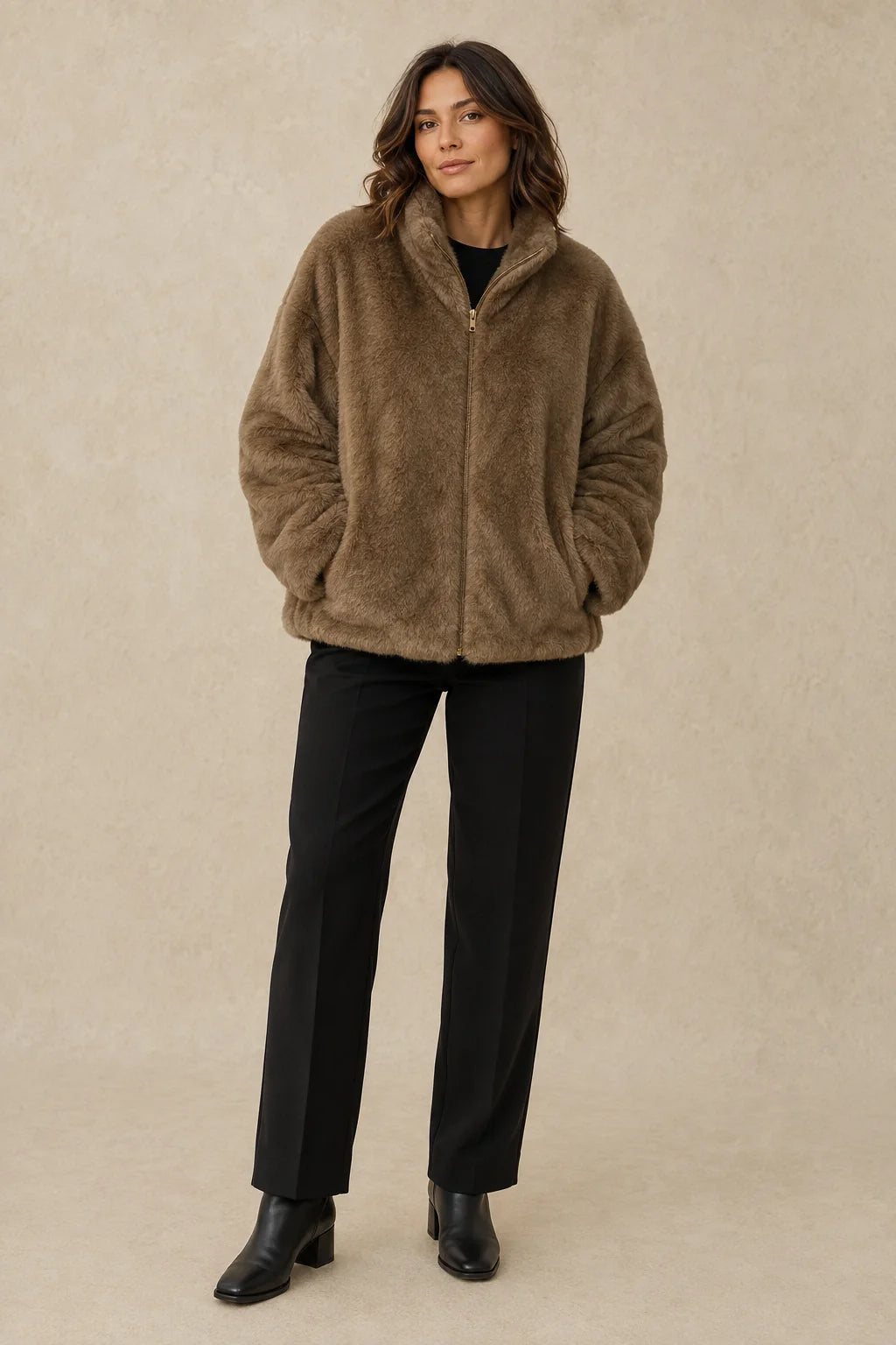 Reversible 2 in 1 Super Soft Coat - Khaki