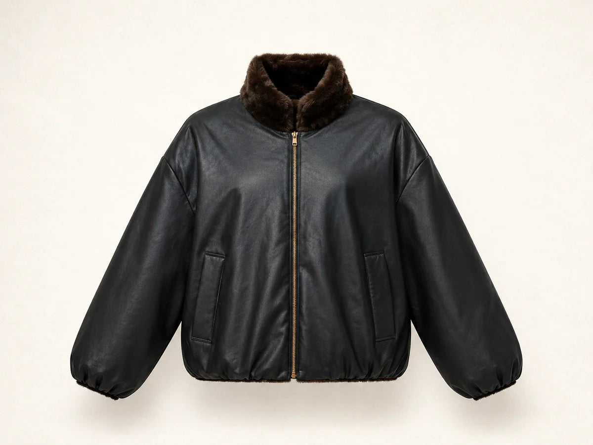Reversible 2 in 1 Super Soft Coat - Black