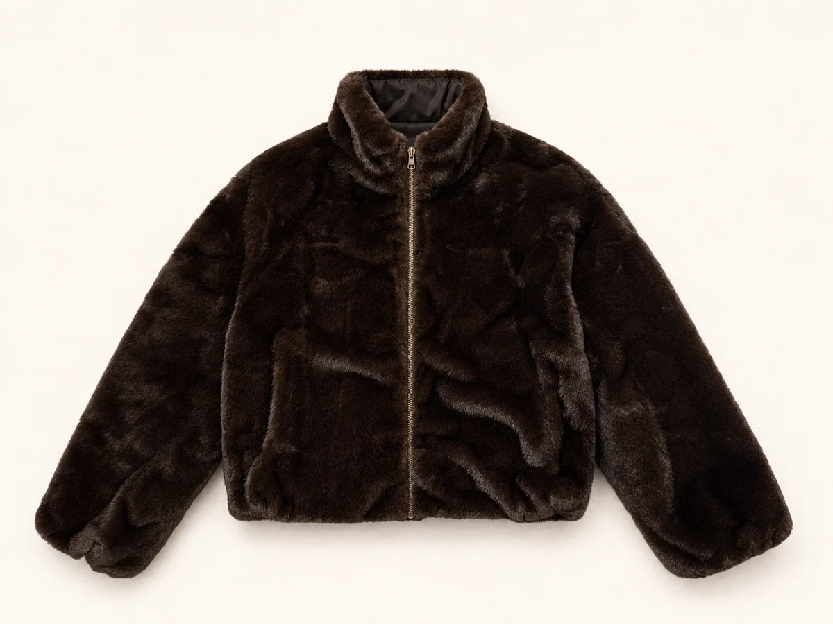 Reversible 2 in 1 Super Soft Coat - Black