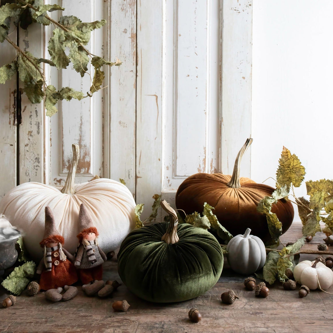 Luxury Decorative Pumpkins - Ivory, Pink, Rust, Chocolate and Green