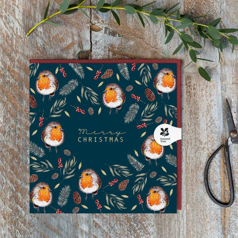 Merry Christmas Robin Noir Card
