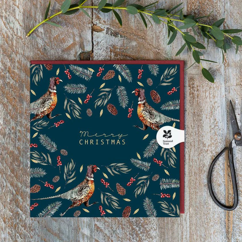 Merry Christmas Pheasant Noir Card