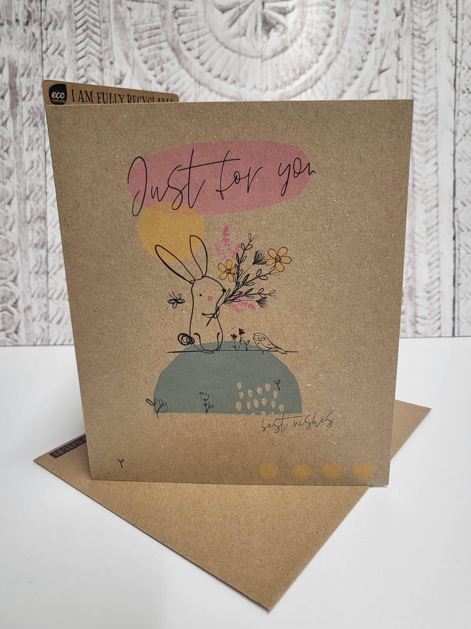 'Just For You' Fully Recyclable Greeting Card