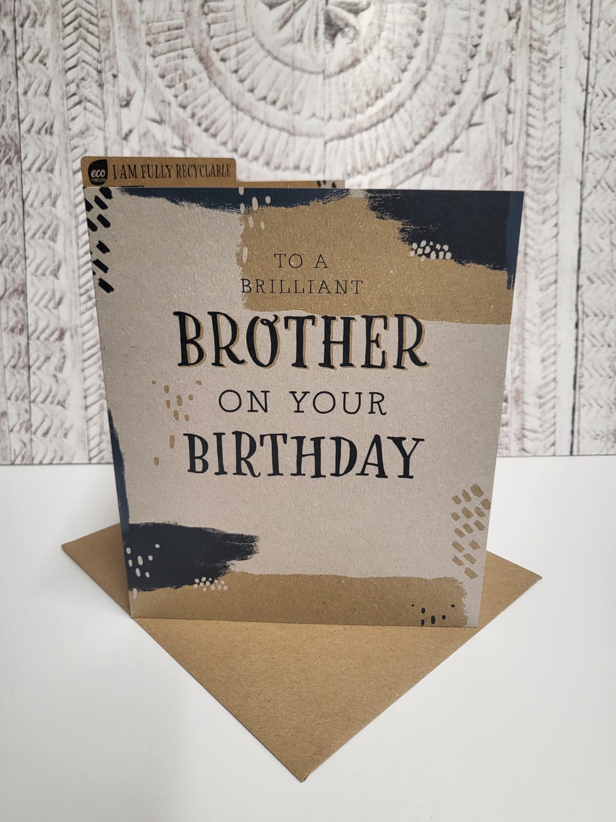 'Brilliant Brother On Your Birthday' Fully Recyclable Greeting Card