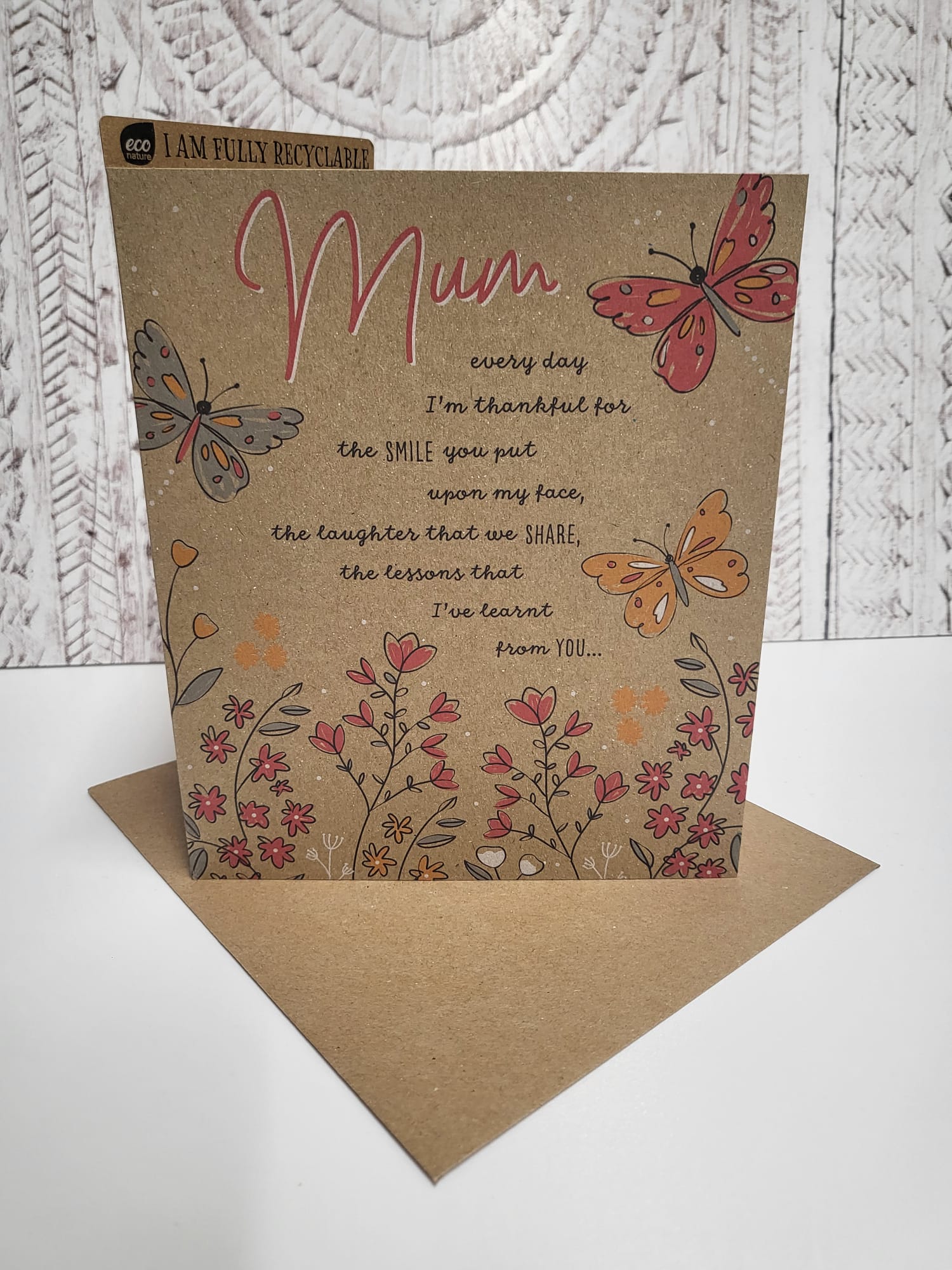 'Mum' Fully Recyclable Greeting Card
