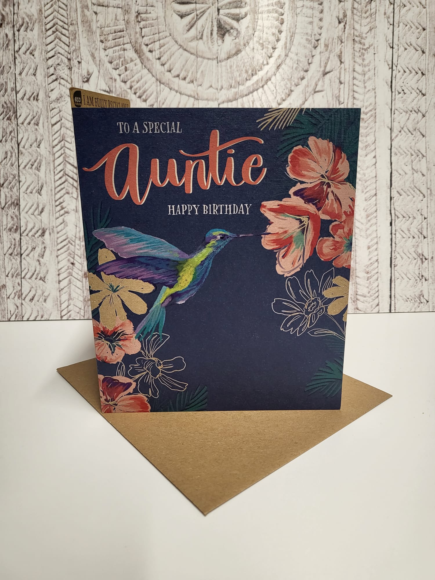 'Special Auntie' Fully Recyclable Greeting Card