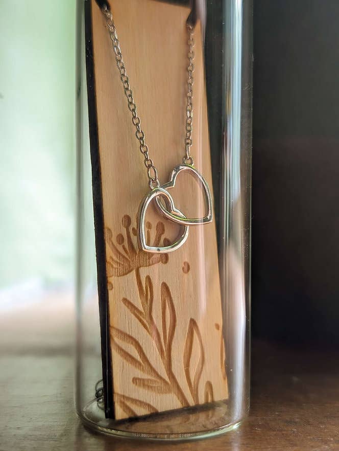 Double Heart Sterling Silver Necklace