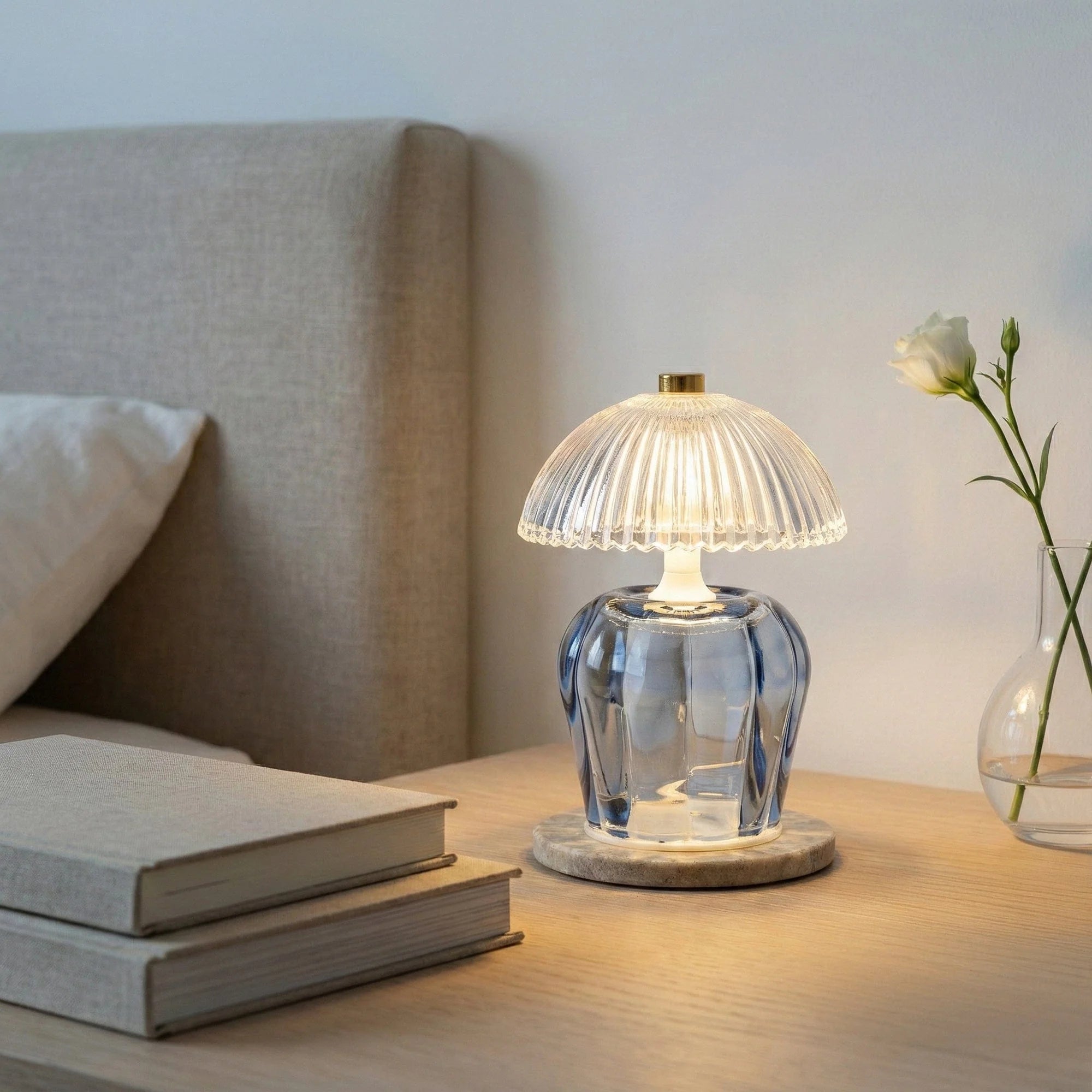 Blue Glass Table Lamp