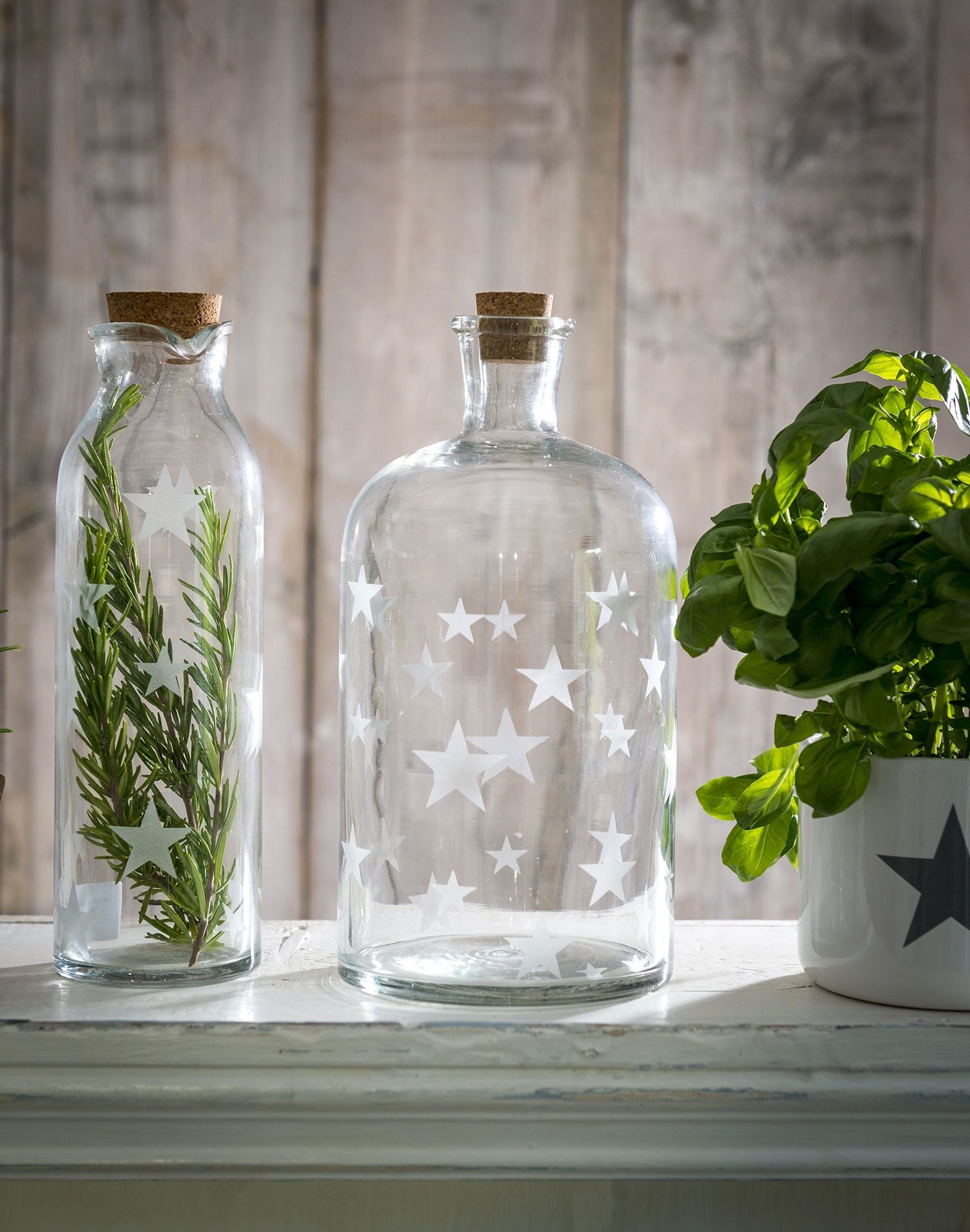 Recycled Glass Jar - Heart or Star - Medium