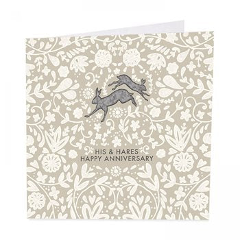 His & Hares Anniversary Greeting Card