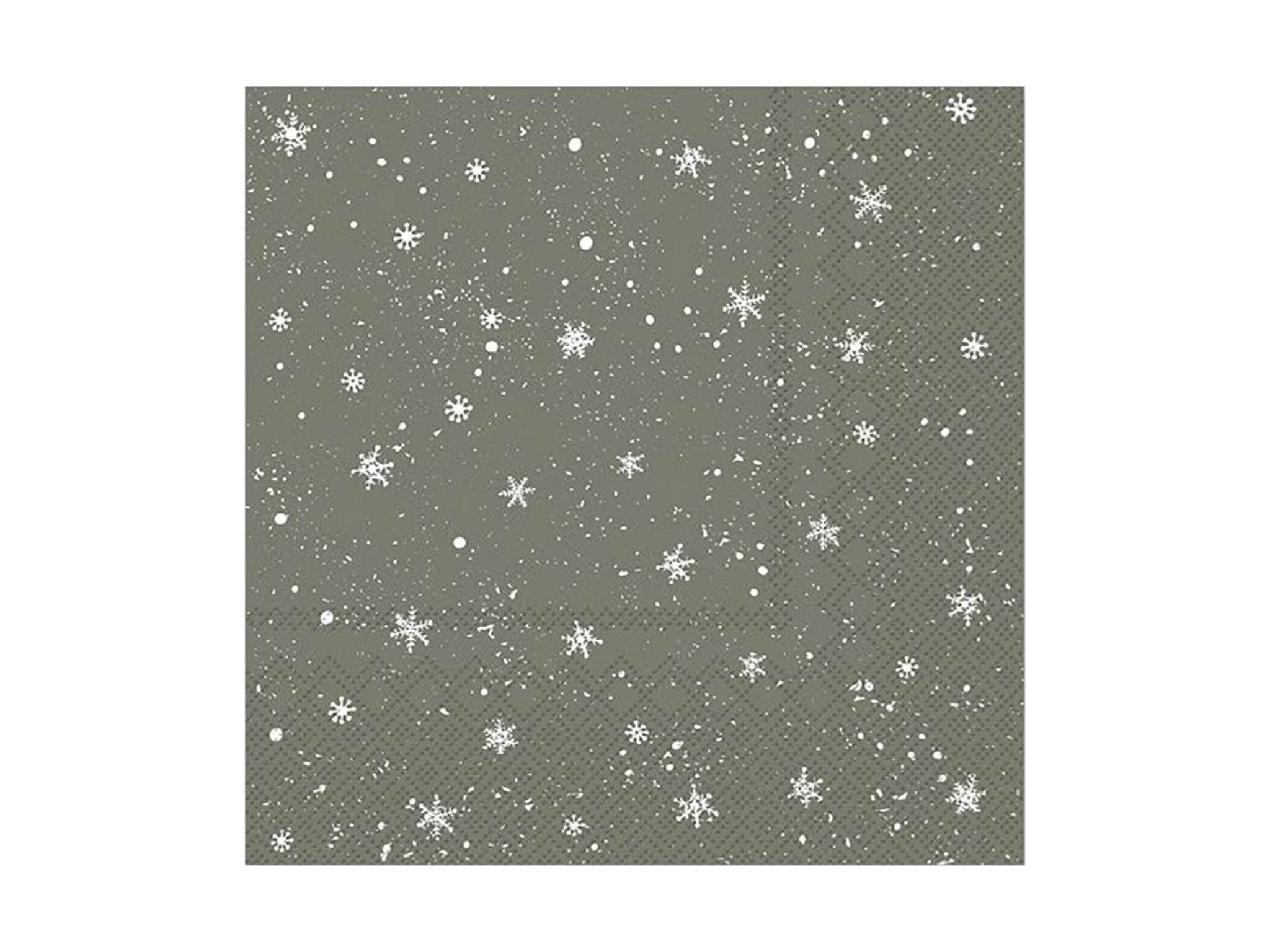 Square Snowflake Napkins - Pack of 20 - Latte or Olive
