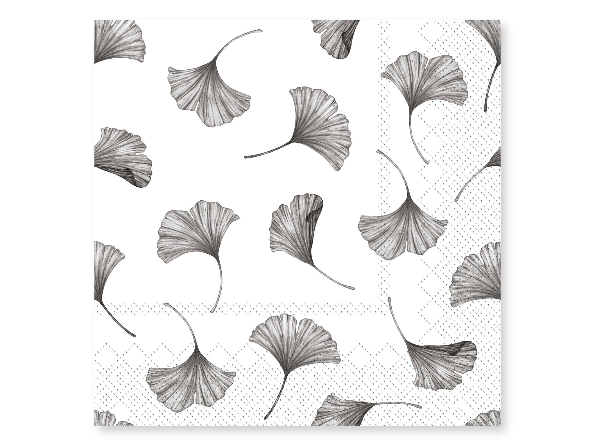 Square Leaf Napkins- Pack of 20 - White or French Grey