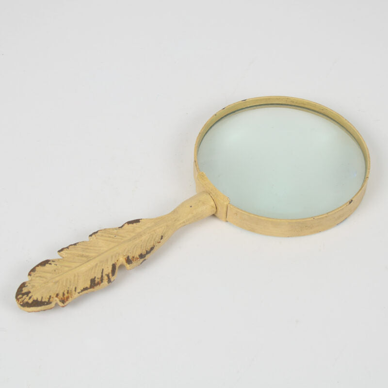 Antique Cream Feather Magnifying Glass