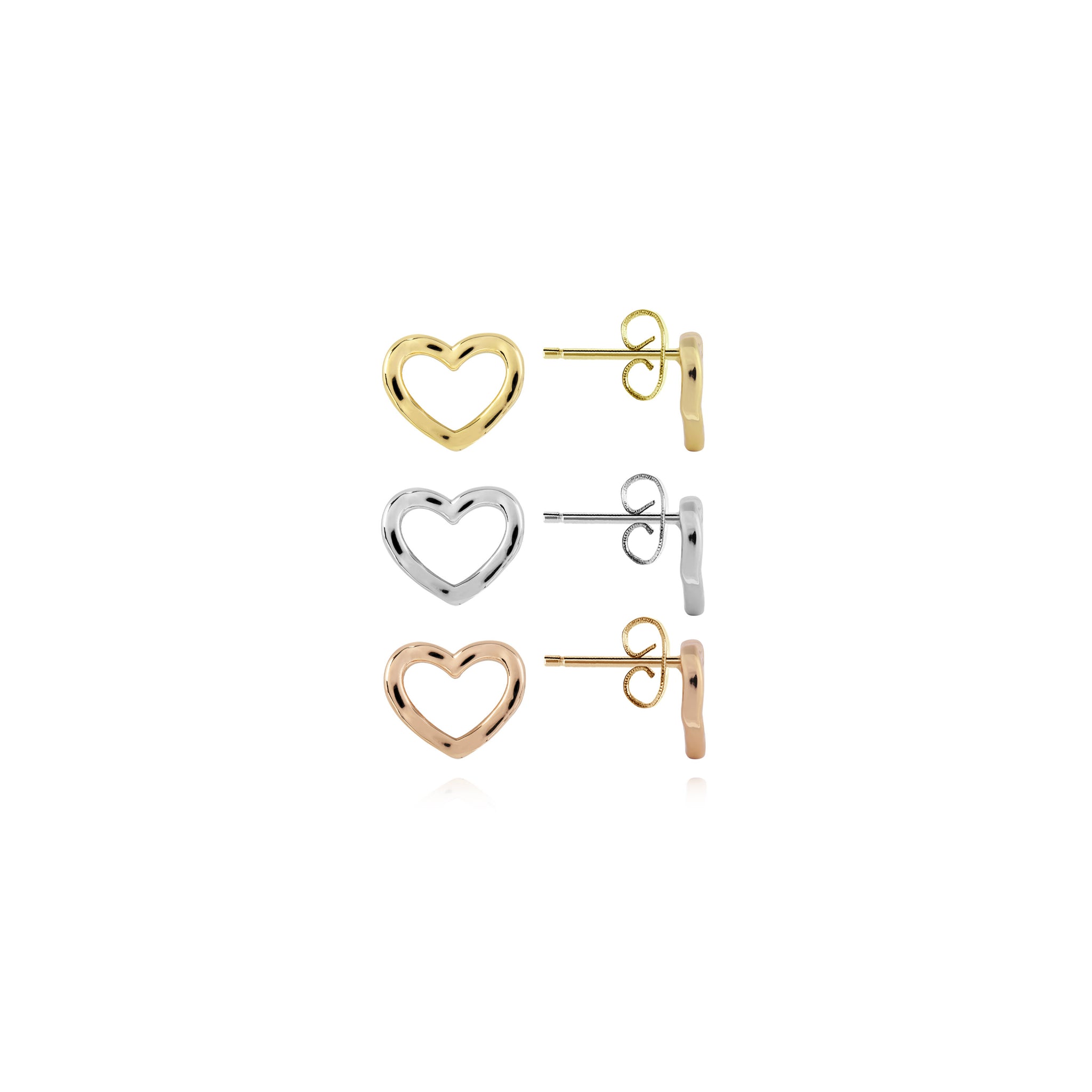 Pack of 3 Heart Studs