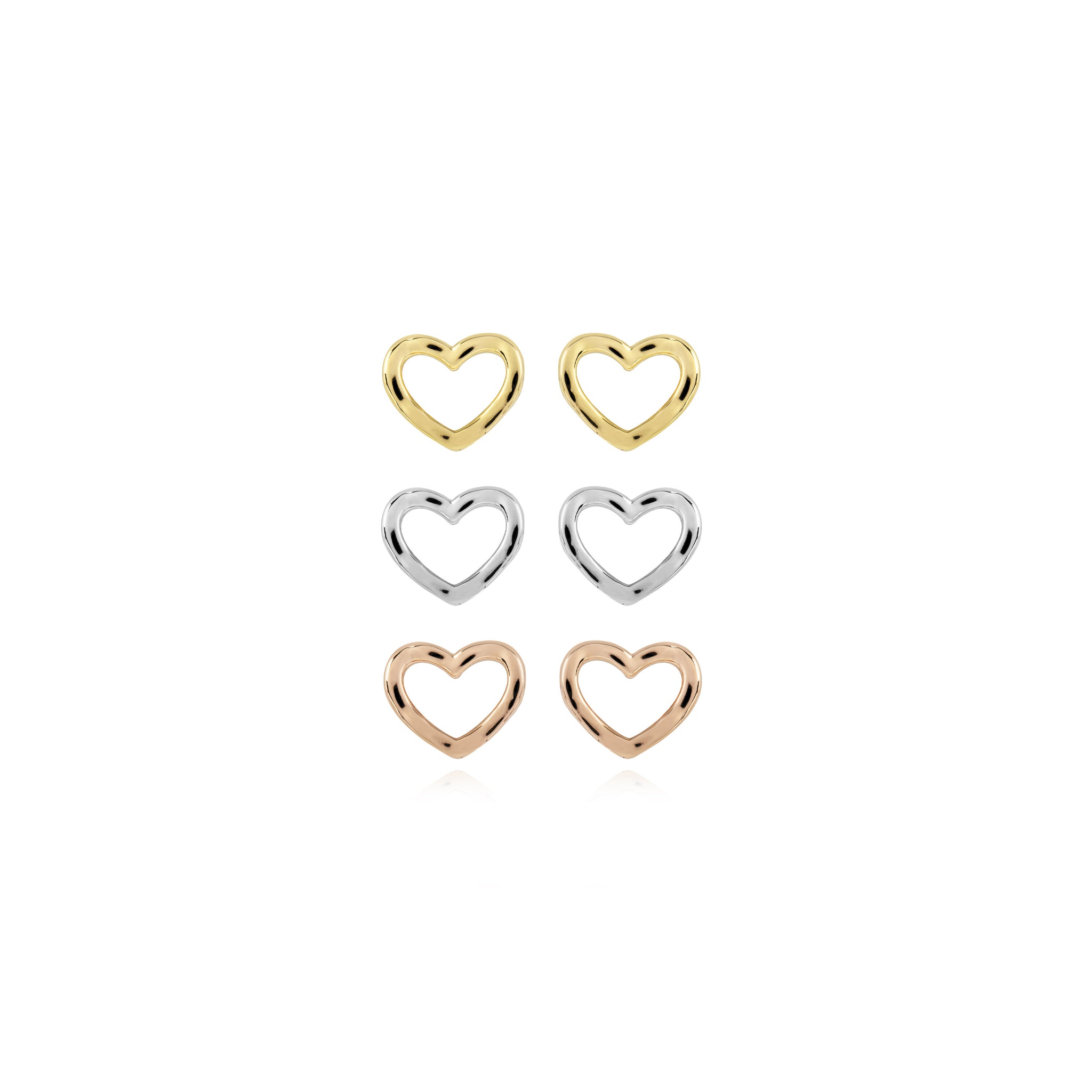 Pack of 3 Heart Studs