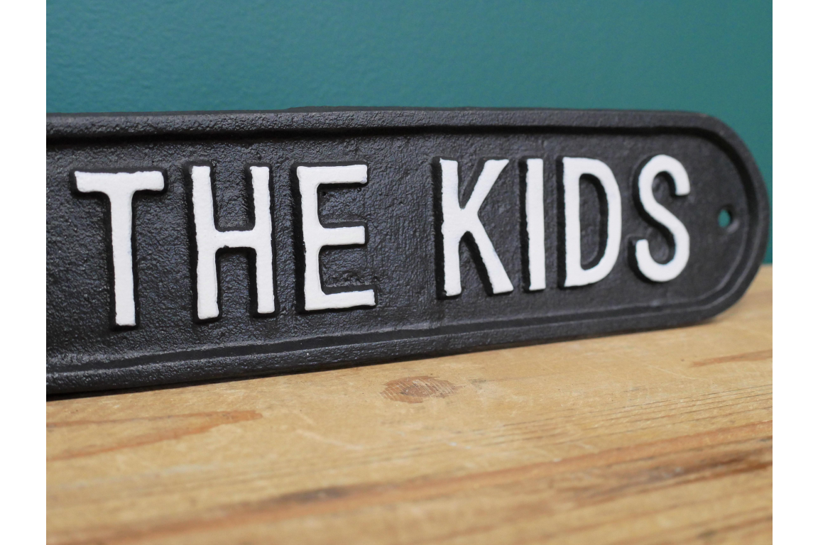 Cast Iron Sign - Beware of the Kids
