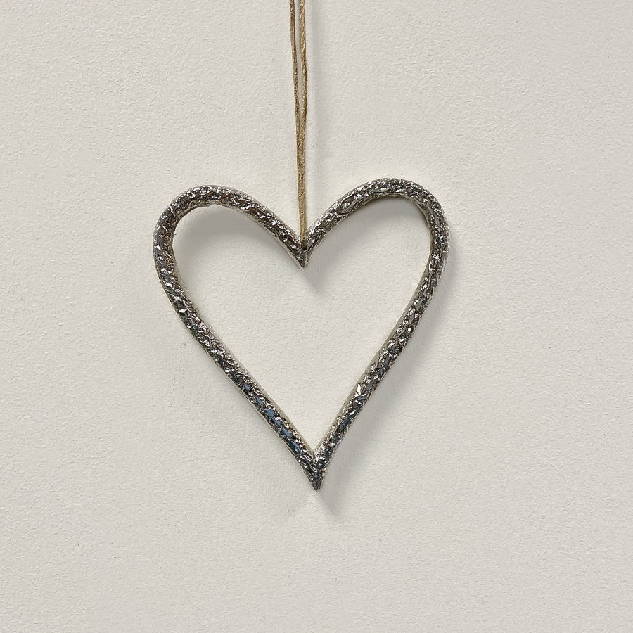 Silver hanging heart - 3 sizes