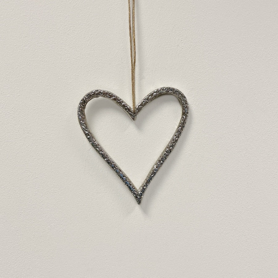 Silver hanging heart - 3 sizes