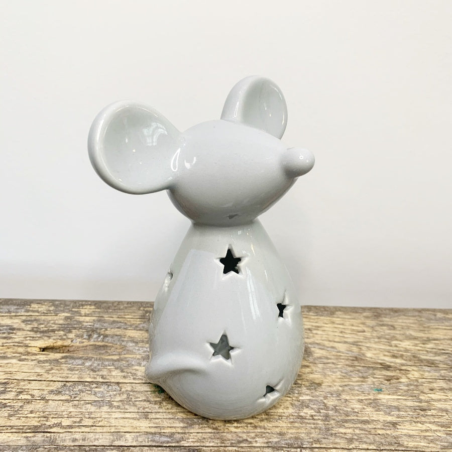 Starry Mouse Tealight Holder - White or Grey