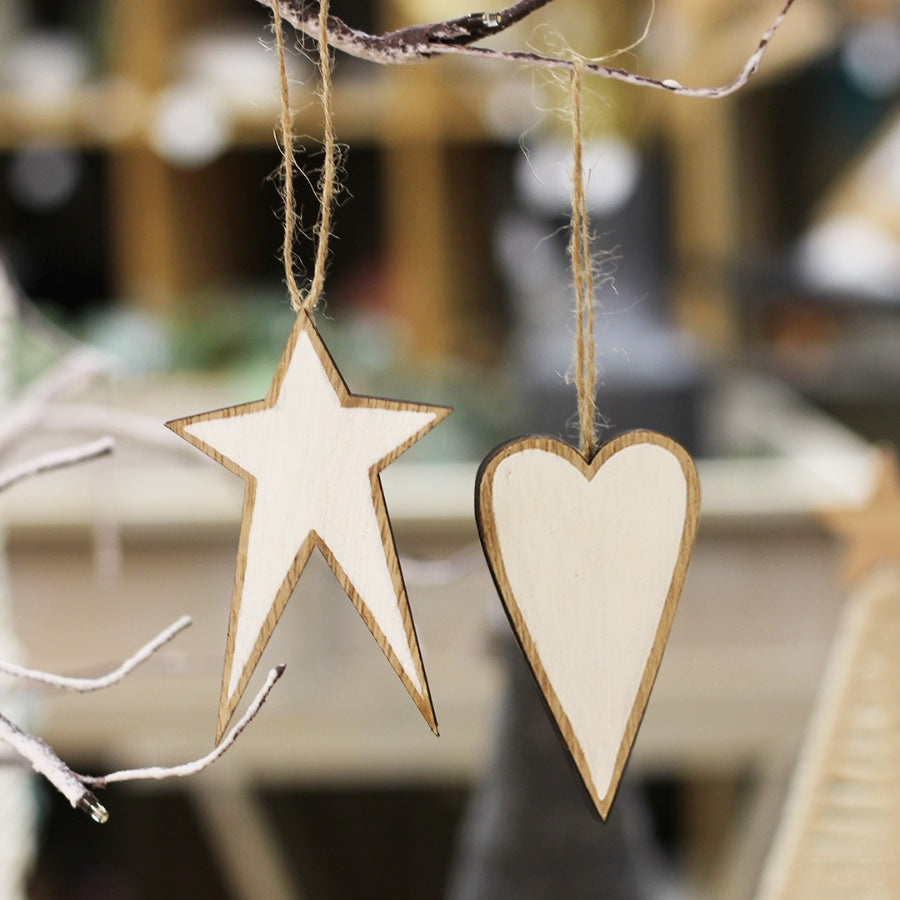 Wooden Star / Heart hanger