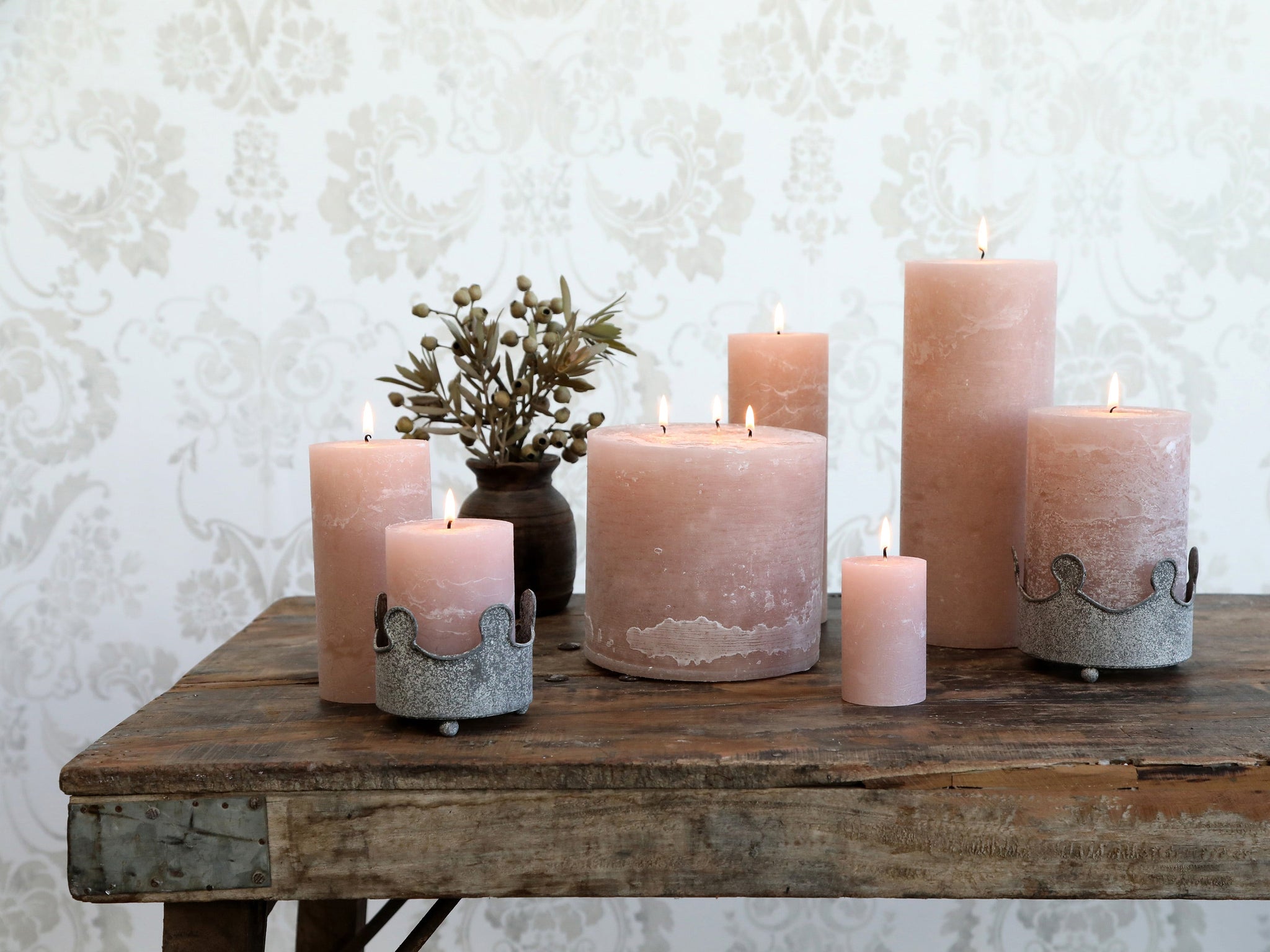 Macon rustic pillar candle - various sizes & colours