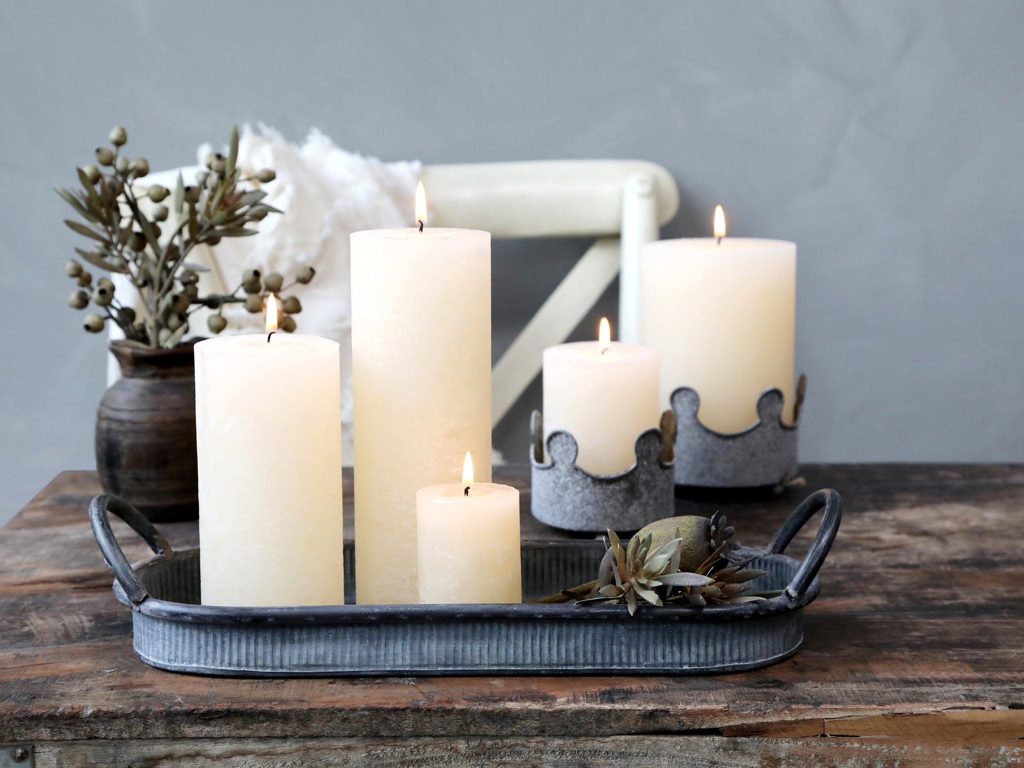 Macon rustic pillar candle - various sizes & colours