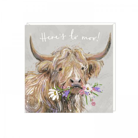 Here's To Moo Greeting Card