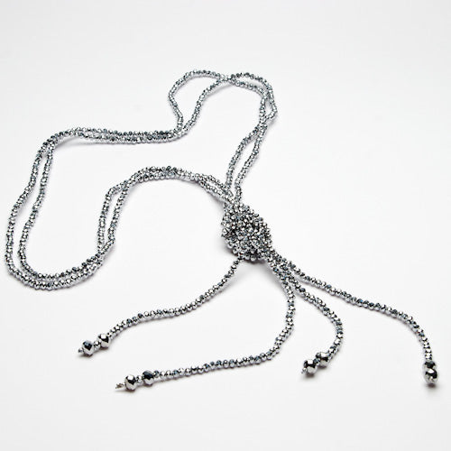 Knotted Crystal necklace - 2 colours