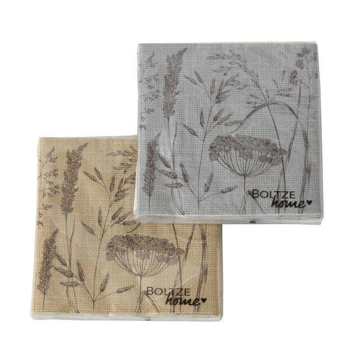 Meadow Flower Napkins - Natural or Grey