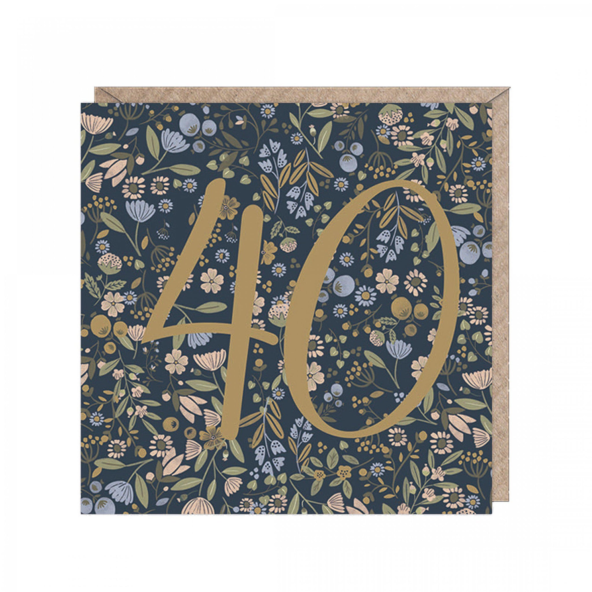 Floral age card - 40 to 90