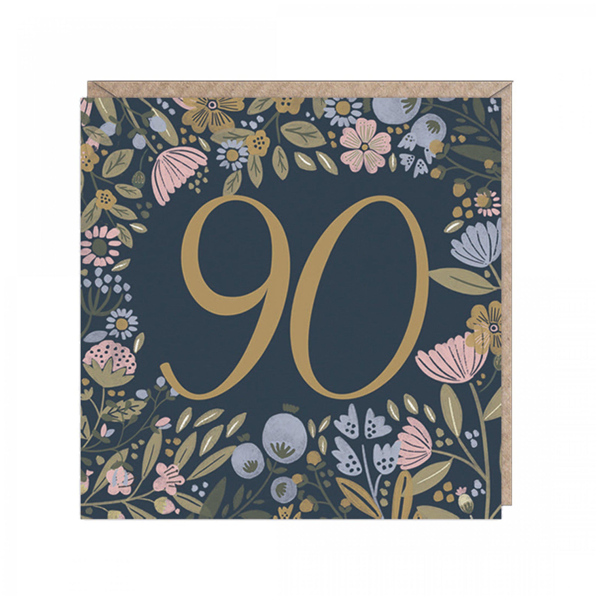 Floral age card - 40 to 90