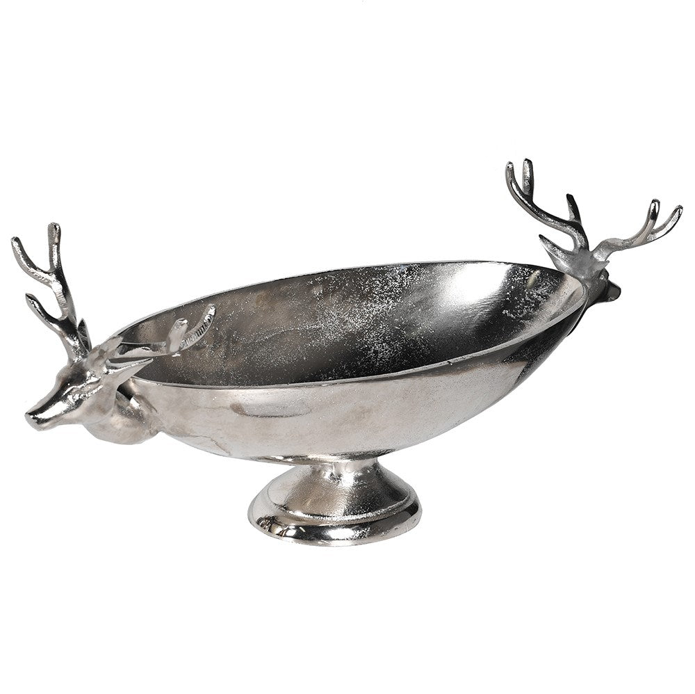 Silver Aluminium Reindeer Bowl - 2 Sizes
