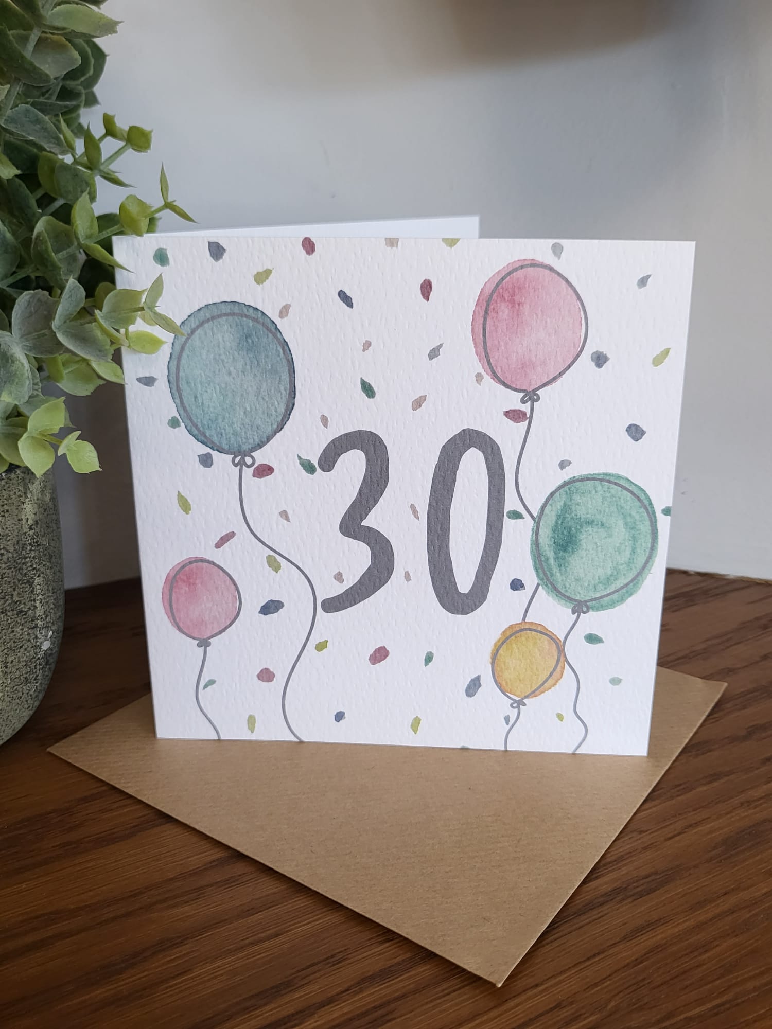 Age Birthday Balloon Card 18-70