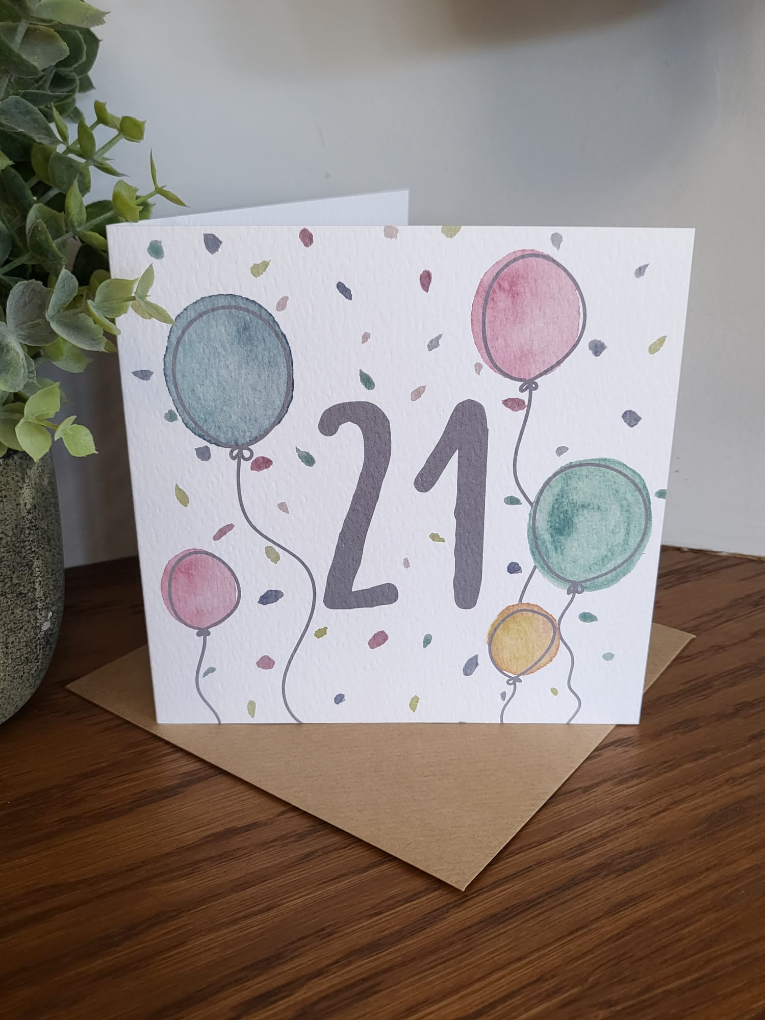 Age Birthday Balloon Card 18-70