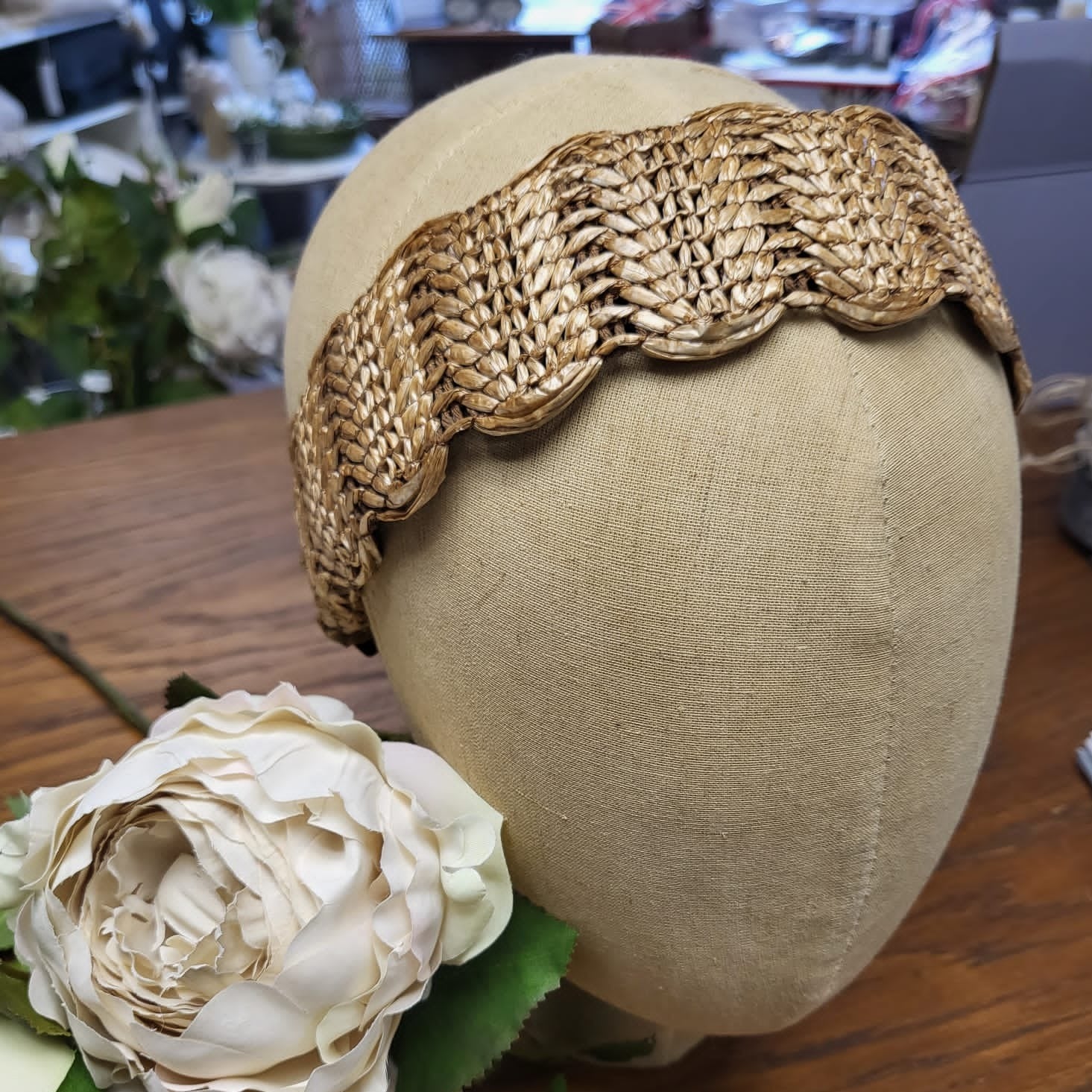 Woven Raffia Style Alice Band - Natural or Charcoal
