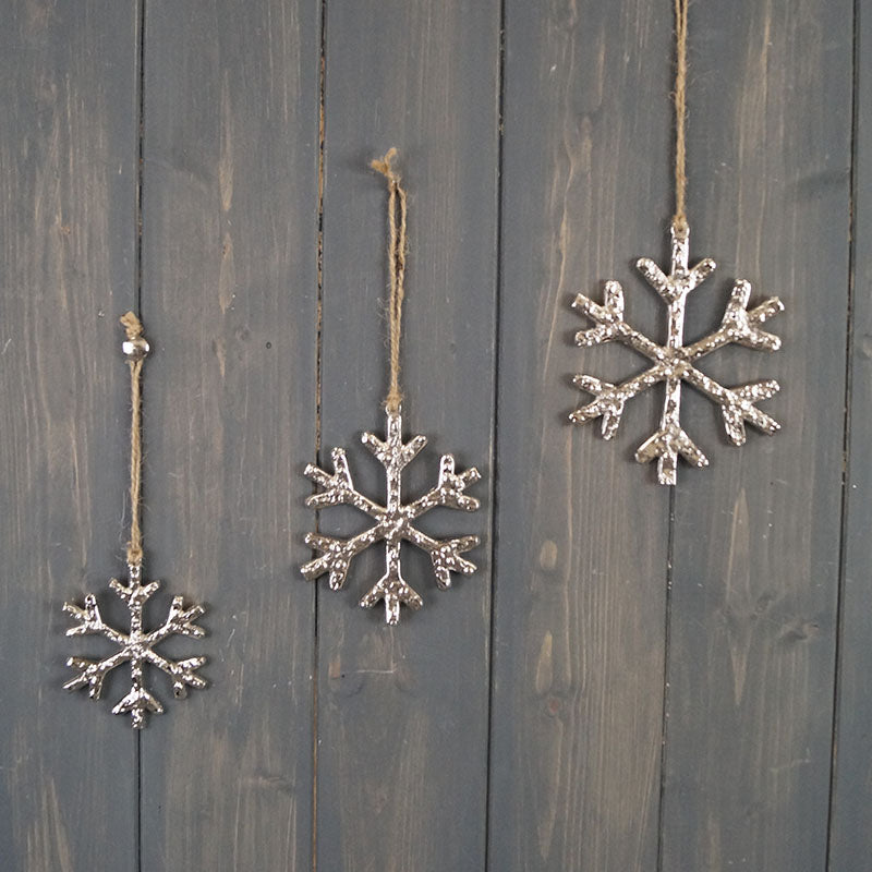Hammered Hanging Snowflake -  3 Sizes