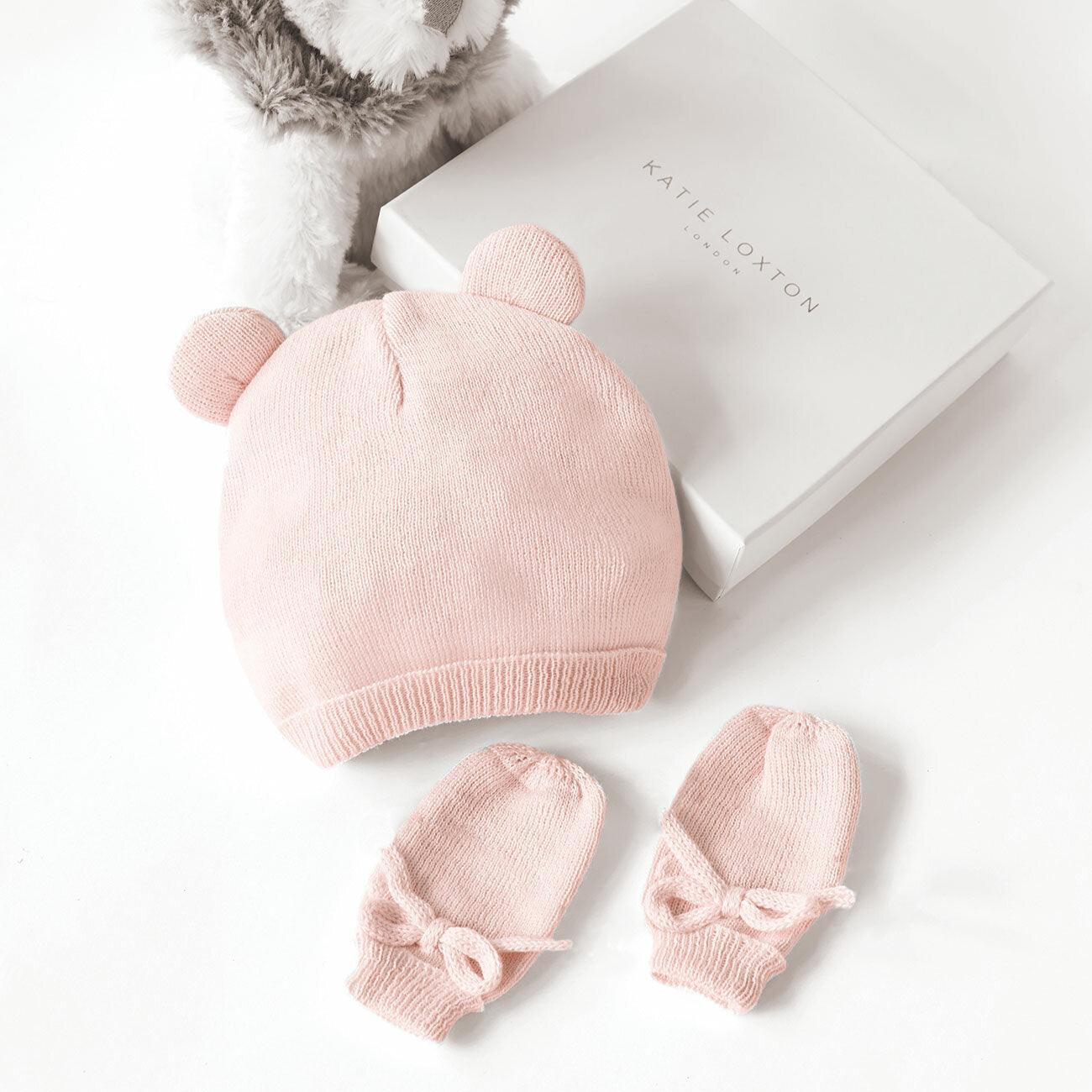 Katie Loxton Boxed Fine Knit Baby Hat & Mittens - 3 colours