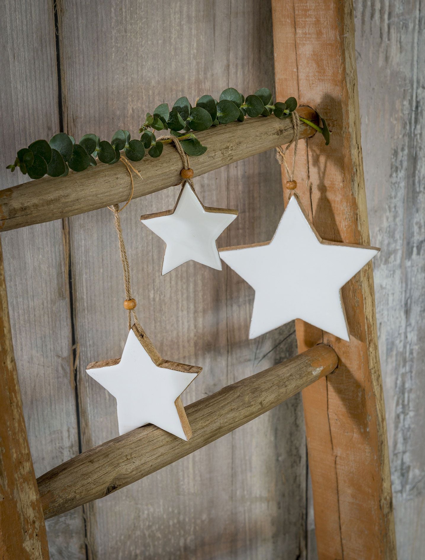 Wooden & Enamel hanging stars