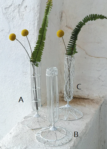 Rustic White Wire Stem Vase - 3 Designs