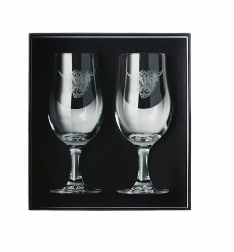 Set of 2 Highland Cow Beer Glasses