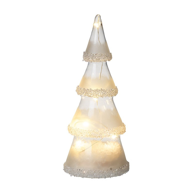 Light Up Glass Cone Tree - 2 Sizes