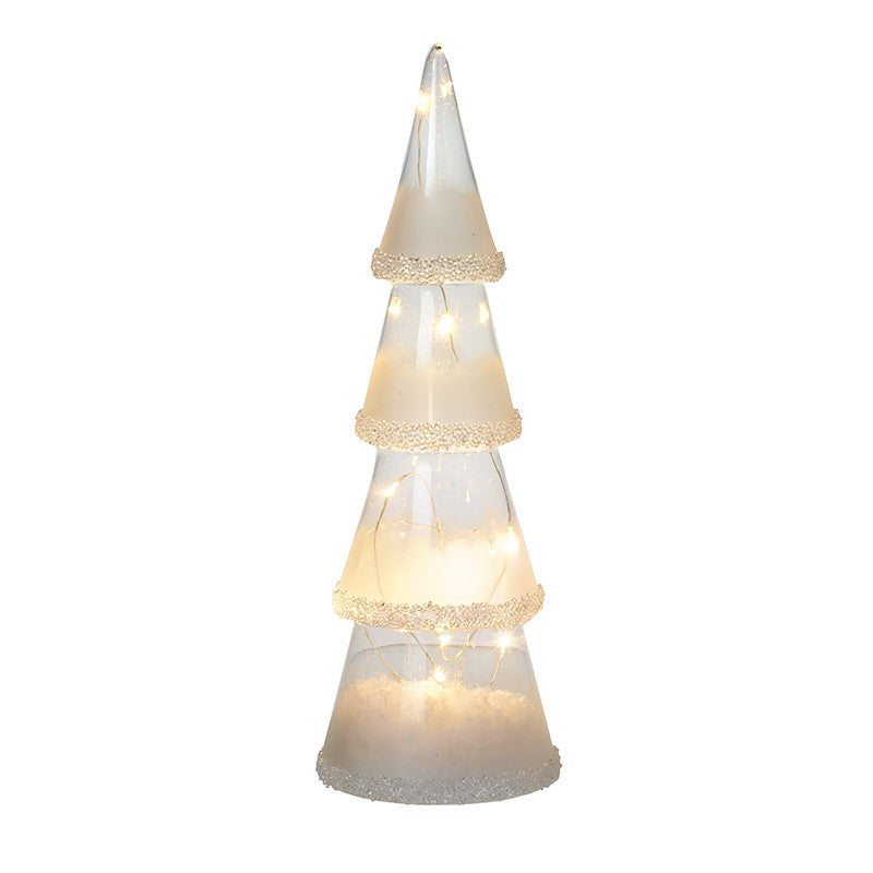 Light Up Glass Cone Tree - 2 Sizes