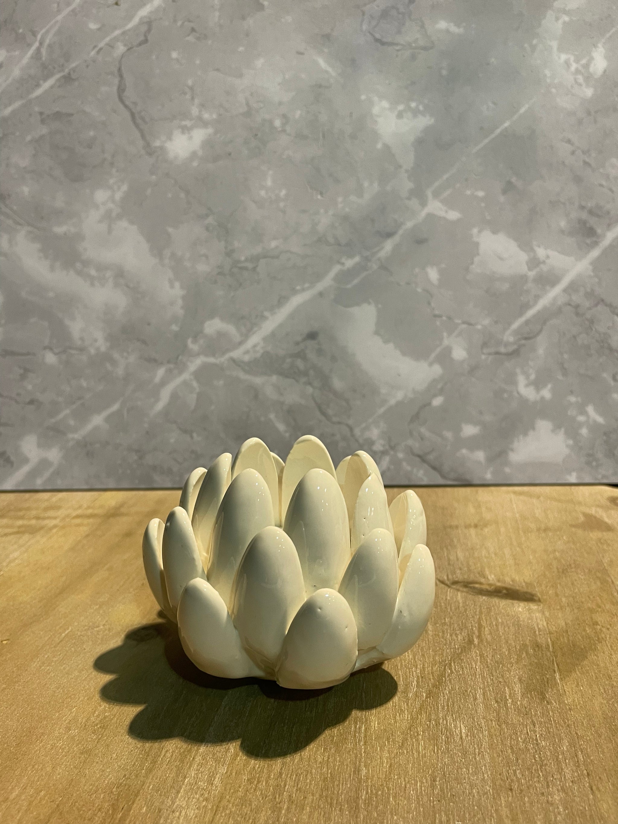 White Ceramic Flower Tealight Holder Gracie Jaynes