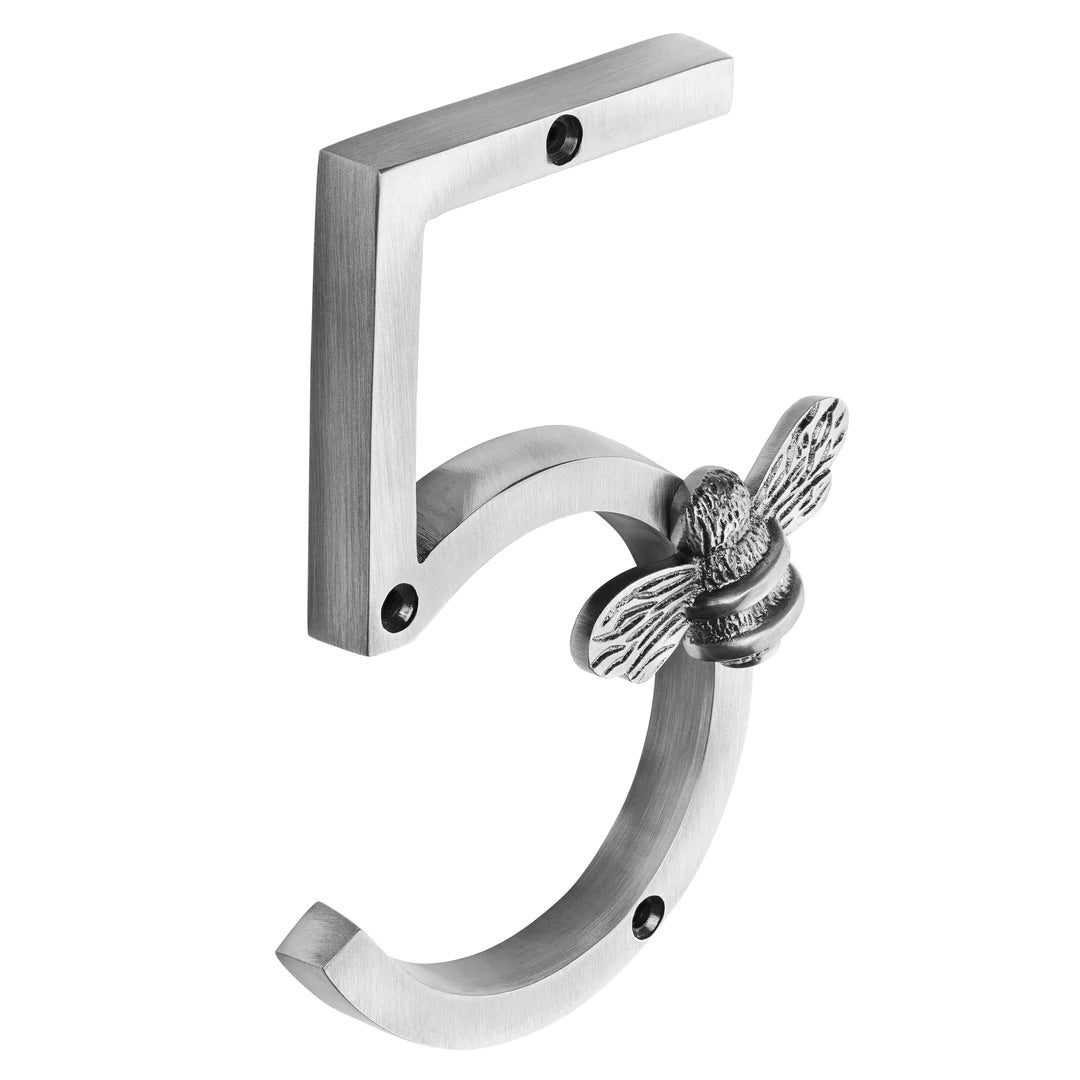 Bee house number - Pewter