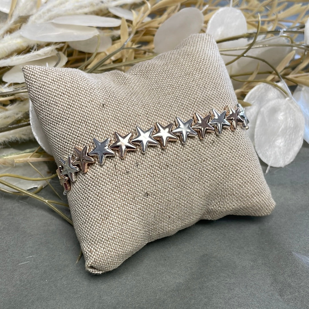 Star Bracelet - Silver or Silver and Rose Gold